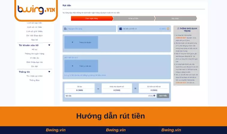 Hướng dẫn rút tiền
